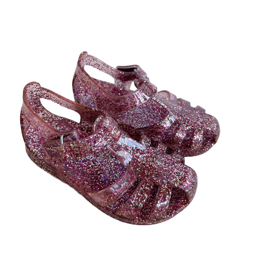 Carters Sparkle Weslee Fisherman Pink Jelly Flat Sandals Toddler Size 5